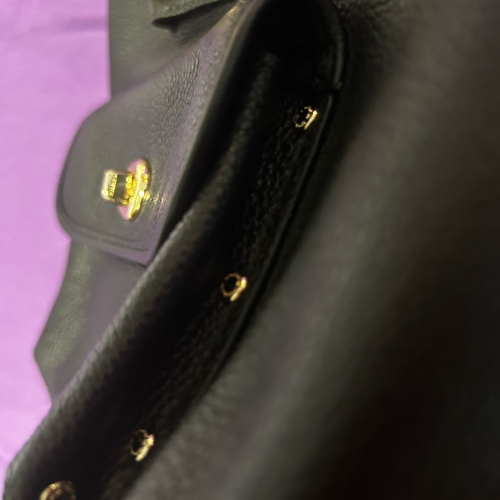 Coach Mini Turnlock Rucksack Backpack in Black Pebble Leather - Picture 8 of 14